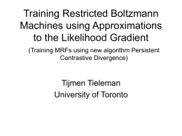 Training Restricted Boltzmann Machines using Approximations to