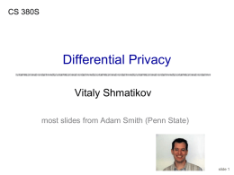 Differential Privacy - UT Computer Science