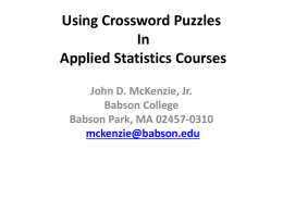 Using Crossword Puzzles In Applied Statistics
