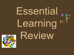 Essential Learning Review