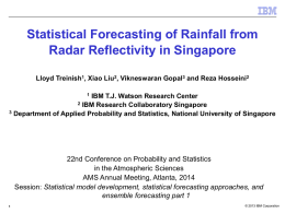 Statistical forecasting of rainfall from radar reflectivity in Singapore