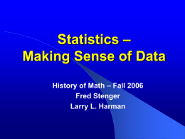 Statistics – Making Sense of Data