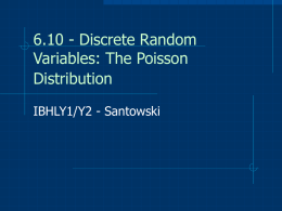 The Poisson Distribution - Mr Santowski`s Math Page