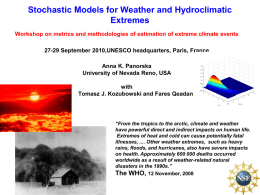 Stochastic Models in Climate and Hydrology
