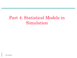 Statistical Models in Simulation