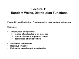 Lecture 1: Random Walks, Distribution Functions