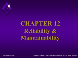 Chapter 12. Reliability and Maintainability