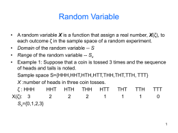 Random Variable - The University of Vermont