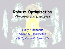 Robust Optimization Concepts and Examples