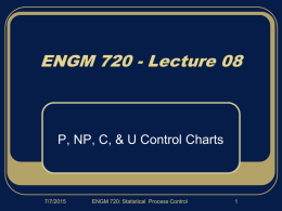 TM 720 Lecture 07: Cont. Variable Charts, ARL & OC