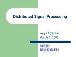 Distributed Signal Processing