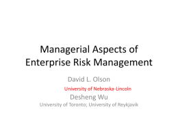 Managerial Aspects of Enterprise Risk Management