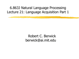 6.863J Natural Language Processing Lecture 6: part