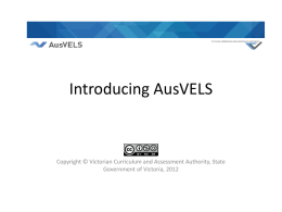 Introducing AusVELS - Pages - Victorian Curriculum and