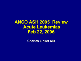AML Post Remission Therapy Risk Adapted