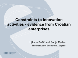 Constraints to innovation activities