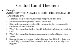 Central Limit Theorem - University of Massachusetts Amherst