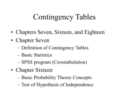 Contingency Tables - Stony Brook University
