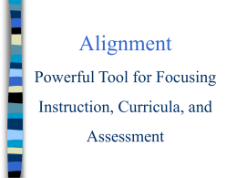 Alignment Studies: Powerful Tool for Focusing Instruction