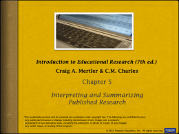 Introduction to Educational Research (4th ed.) C.M