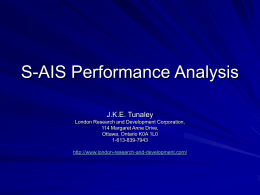 S-AIS Performance Analysis - London Research and Development
