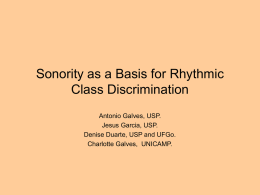 Sonority as a Basis for Rhythmic Class Discrimination