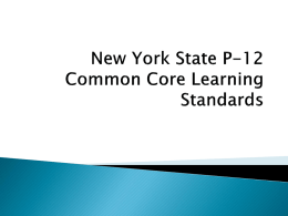 New York State P-12 Common Core Learning Standards