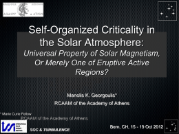 Self-Organized Criticality in the Solar Atmosphere