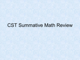 CST Review - crunchy math