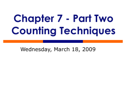 Chapter 7 Part Two Counting Techniques