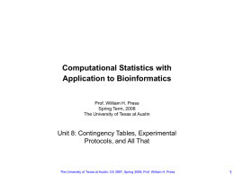 CS 395T: Computational Statistics with Application to