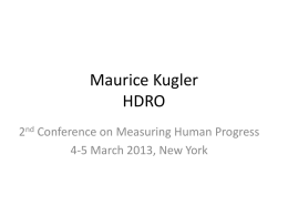 Maurice Kugler HDRO - Human Development Report