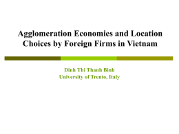 Agglomeration Economies and Location Choices by Foreign