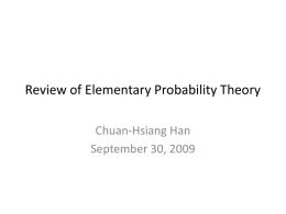 Review of Elementary Probability Theory