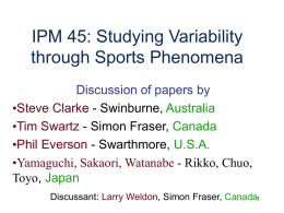 IPM 45: Studying Variability through Sports Phenomena