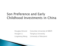 Son preference and Early Childhood Investments in China