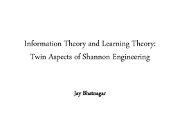 Graduate Research in Engineering – Information Theory