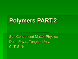 Polymers PART.2 - Tunghai University