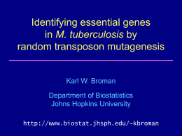 Identifying essential genes in M. tuberculosis by random
