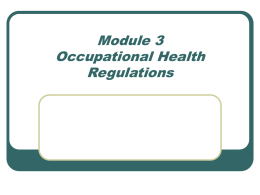 Module 3 Occupational Health Regulations