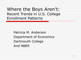 Where the Boys Aren’t: Recent Trends in U.S. College