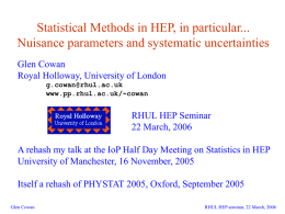 Title of slide - WebHome < PP/Public < RHUL Physics