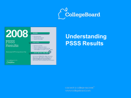Understanding PSSS Results