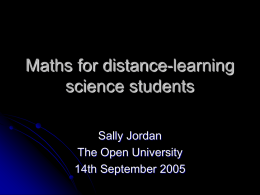 S151 Maths for Science