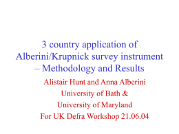 3 country application of Alberini/Krupnick survey