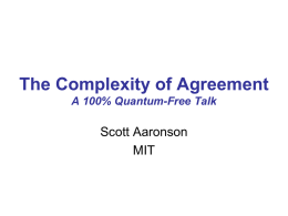 The Complexity of Agreement