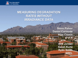 MEASURING DEGRADATION RATES WITHOUT IRRADIANCE DATA