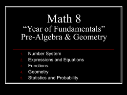Math 8 “Year of Fundamentals”
