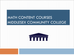 Math Content Courses at Middlesex Community College