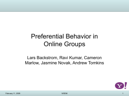 Preferential Behavior in Online Groups